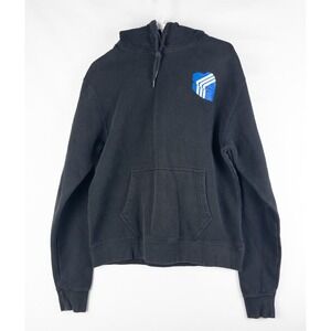 Adidas 3 Striped Hoodie Mens‎ S Black Graphic Print Streetwear Pullover Fleece